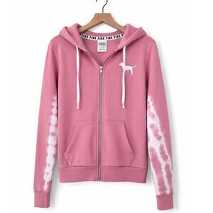 PINK Victoria’s Secret Pink Tie Dye Zip Hoodie XS Y2K Style